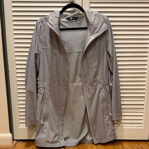 Women's North Face Gray Hooded Rain Jacket